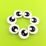14769pb004 Tile  Round 2 x 2 with Bottom Stud Holder with Black Eye with Pupil Pattern