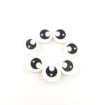 14769pb004 Tile  Round 2 x 2 with Bottom Stud Holder with Black Eye with Pupil Pattern